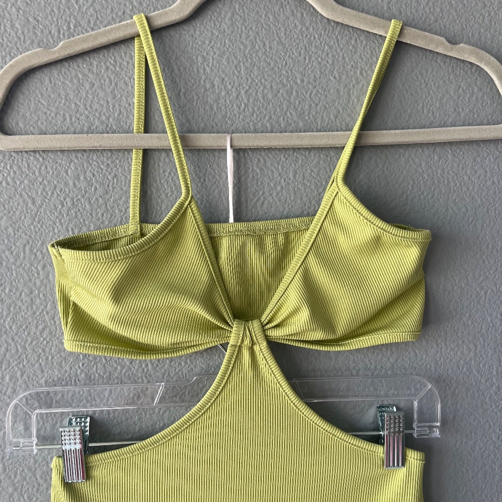 Knot Front Cutout Ribbed Mini Dress - Picture 2 of 12